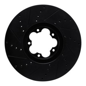 Ford Transit-350 Brake Rotor (1) - Front Right - R1 Concepts - Drilled & Slotted - Black - `15-`25